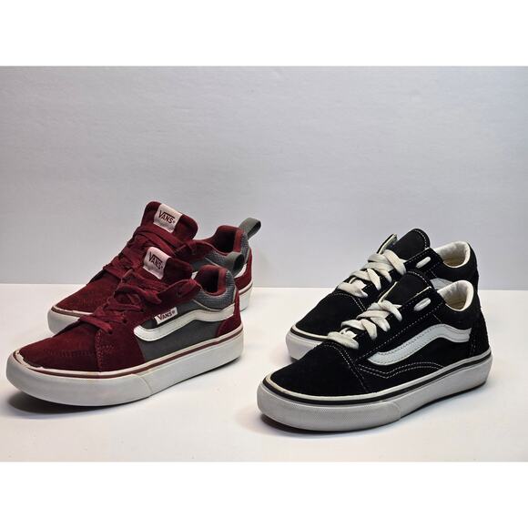 2 Pair Lot Vans Old Skool Low Top Unisex Skateboard Shoes Sz. 2Y & 1.5Y | Bundle - Picture 3 of 8